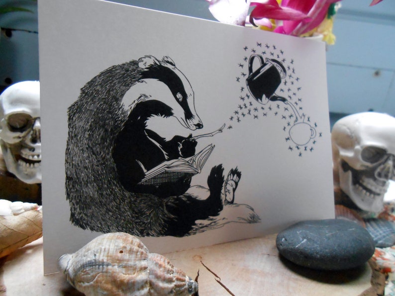 POSTCARD Badger magic wand image 2