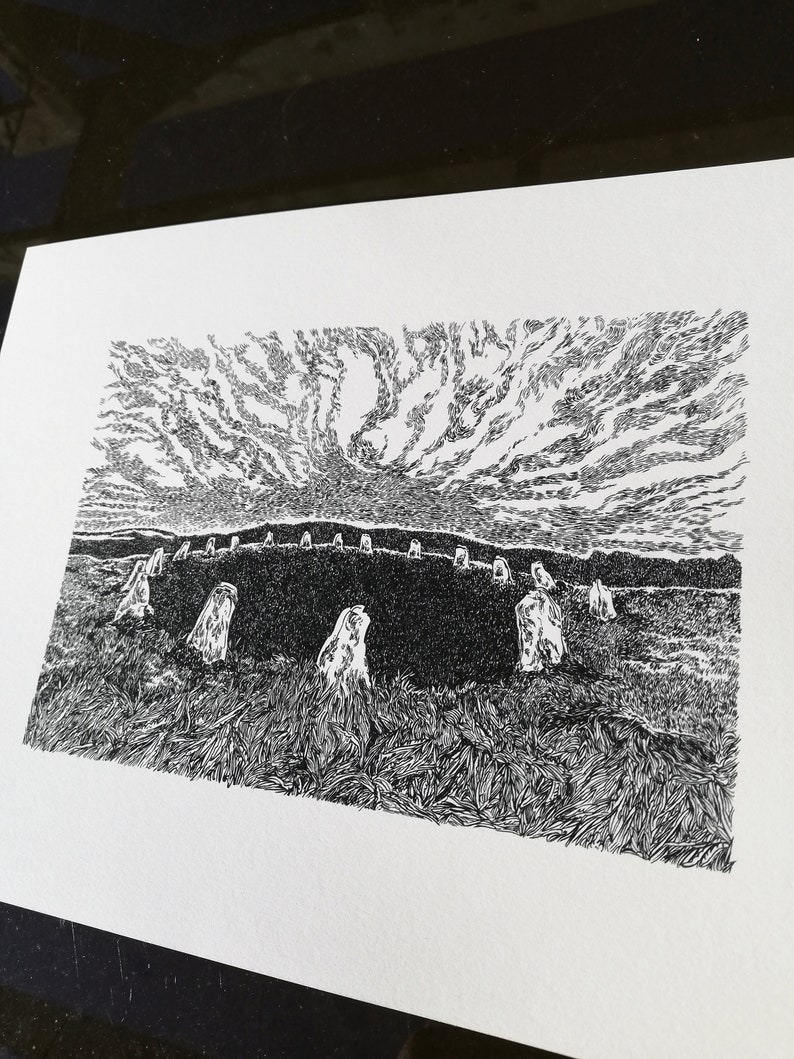 The Stone Circle A4 Art illustration print/Wall Decor. image 4