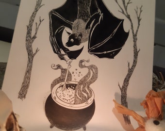 Original Art - Bat Cauldron