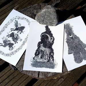 Folk Costume Animal Set : x 3 A5 PRINTS