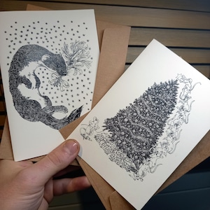 Tarjetas de Navidad - conjunto de dos.