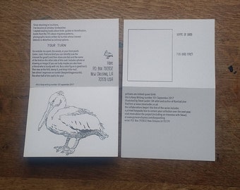 Letterpress Pelican postcard.