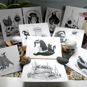 Ensemble de 10 cartes postales - Halloween Witch Pals.