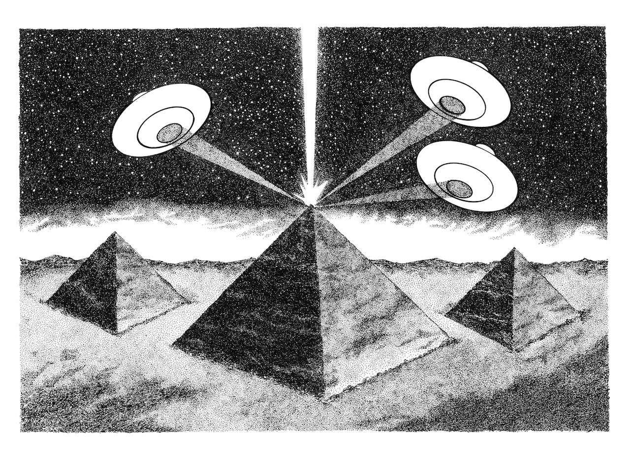 Keith Haring Dogs with UFOs Alien Abduction Pop Art Print