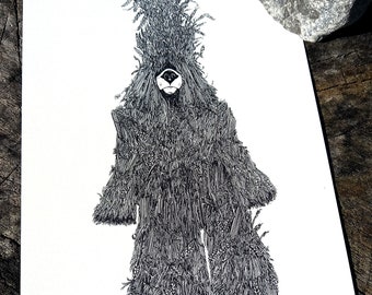 Folk Costume Animal 2 : Straw Bear Bear - A5 PRINT