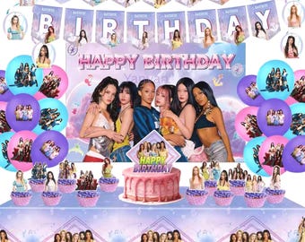 Katseye Birthday Party Decorations Set | Kpop Girl Group Party Supplies, Katseye Banner, Cake Topper, Balloons, Tablecloth, Y2K Pop Theme