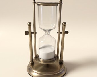 Drehbare antike Sanduhr aus Messing, Vintage-Bürodekoration, Geschenk für Bibliothekare