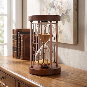 Vintage Wooden Hourglass Timer, 30/60 Minute Sand Desk Decor
