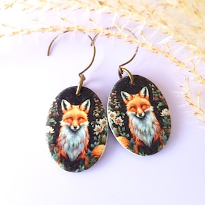 Romantische vos oorbellen gemaakt van polymeerklei handgemaakt in shabby design