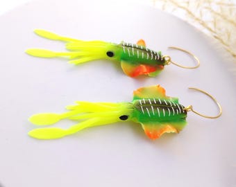neon octopus earring glow in the dark