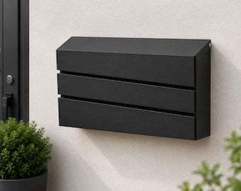 Modern Wall Mounted Stainless Steel Mailbox Outdoor Silver Lockless Drop Box Large Capacity Rust Resistant Metal Mail Box
