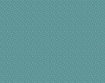 Christmas snow / Christmas 2020 by Melanie Vincent / patchwork quilting fabric / snowdrops on teal / half a metre