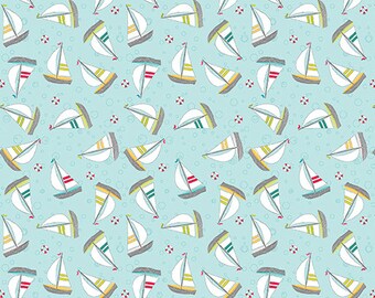Sunday Ride sailboats by Cherry Guidry for Benartex patchwork quilting fabric P10083-54B