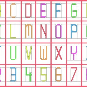 Alphabet Foundation Paper Piecing / kleine letters hoofdletters / paper piecing patroonsjablonen / PDF