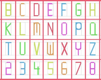 Alphabet Foundation Paper Piecing / lowercase uppercase numbers / paper piecing pattern templates / PDF