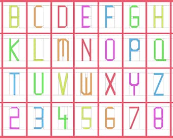 アルファベットのペーパーピーシングパターン：大文字、小文字、数字（PDF）