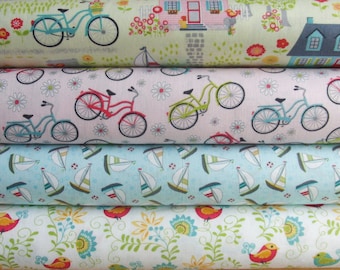 Sunday Ride by Cherry Guidry for Contempo Benartex - four fat quarter bundle