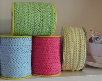 Miniature Ric Rac Ribbon: Pink, Green, Blue, Yellow - 3 Metres