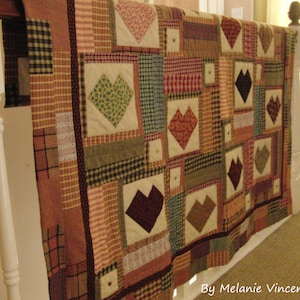 Hearts with Secret Pocket patchwork quilt DOWNLOAD PDF PATTERN