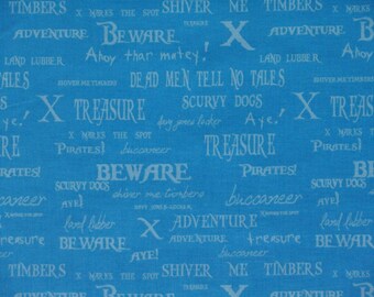 SALE / Pirates / Pirate phrases words / Riley Blake Pirates / Patchwork quilting / fat quarter