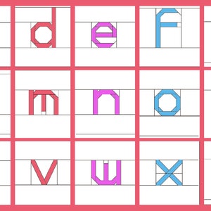 Alphabet Foundation Paper Piecing / lowercase uppercase numbers / paper piecing pattern templates / PDF image 2