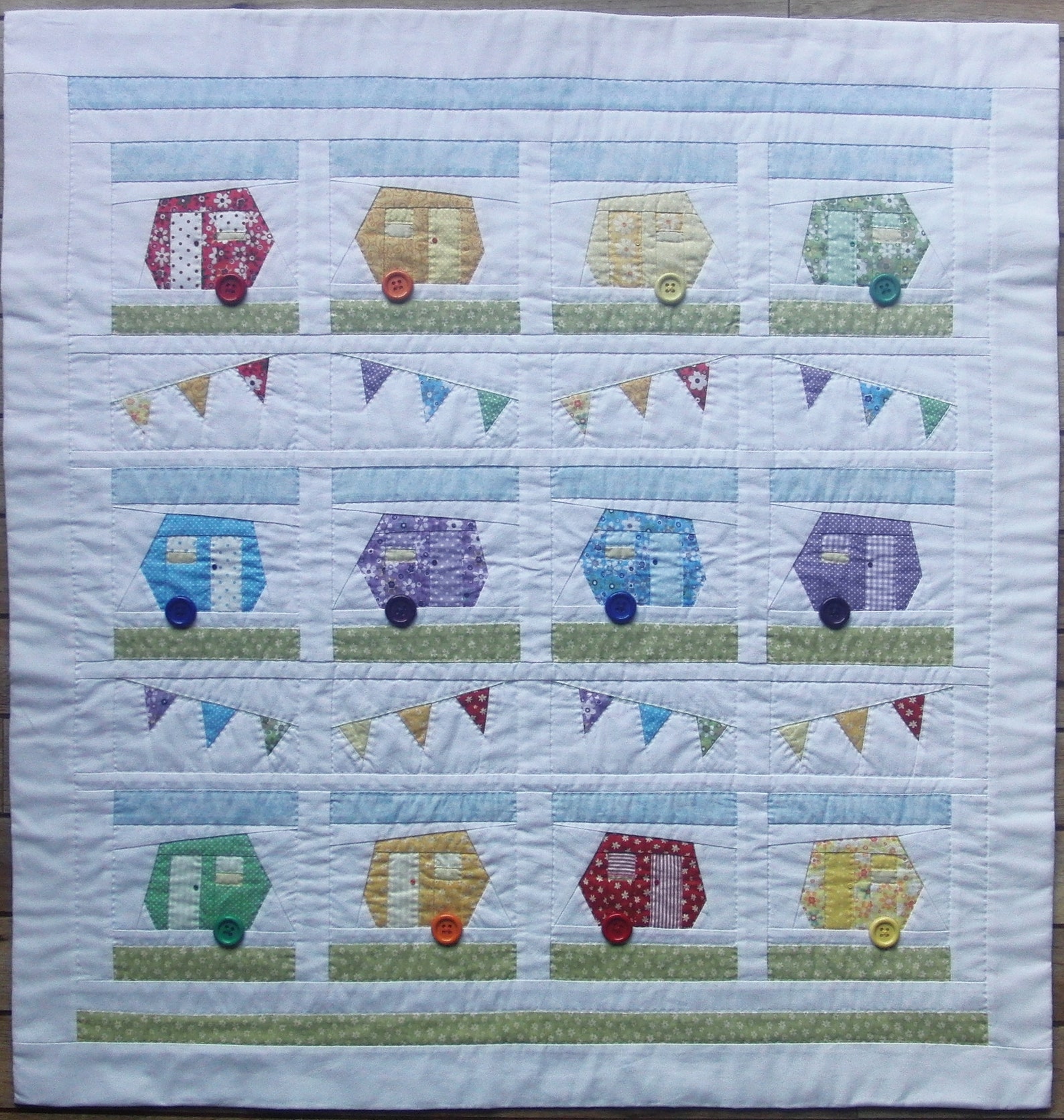 Whimsical Caravans Patchwork Quilt DOWNLOAD PDF PATTERN Etsy