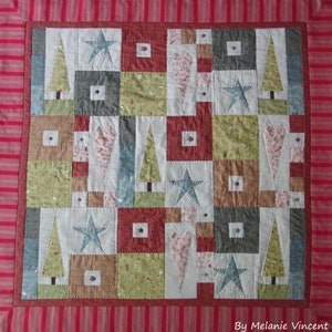 Folksy Christmas Quilt patchwork quilt DOWNLOAD PDF PATTERN