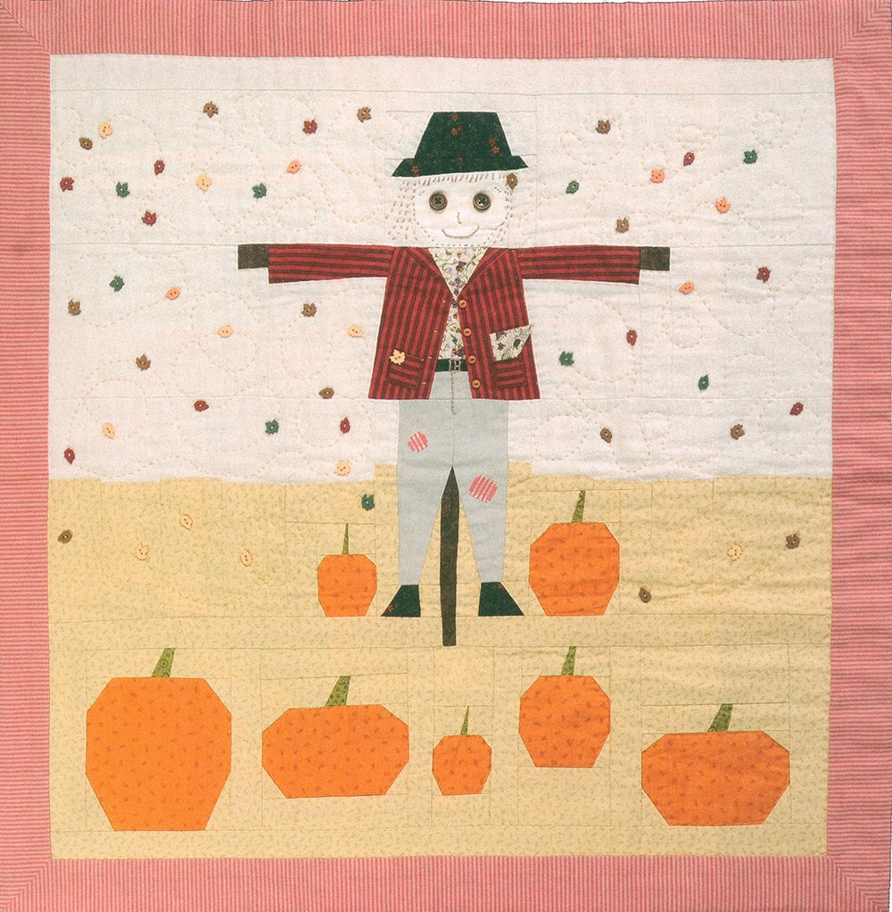 Friendly Scarecrow Patchwork Quilt Kit / KIT With Pattern and Fabric