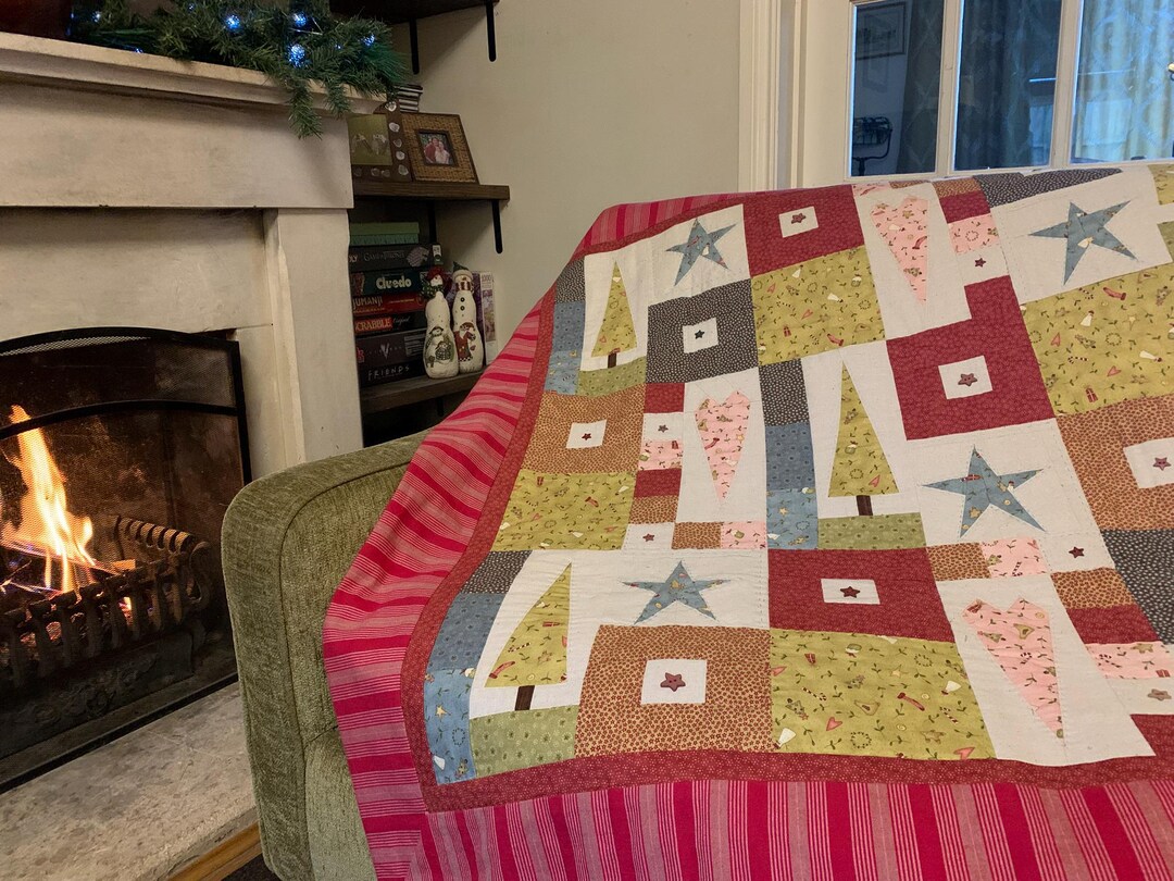 Folksy Christmas Quilt Patchwork Quilt DOWNLOAD PDF PATTERN - Etsy UK
