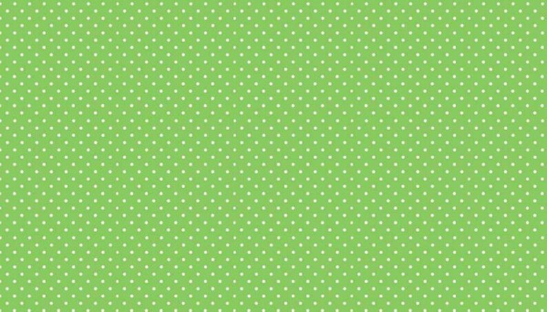 Apple Green with white dots fabric / Makower / 830G65 / patchwork quilting fat quarter image 1