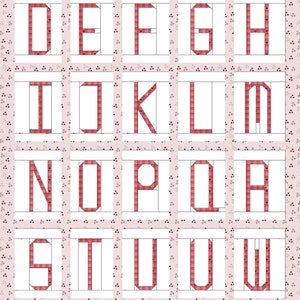 Alphabet Foundation Paper Piecing / lowercase uppercase numbers / paper piecing pattern templates / PDF image 7