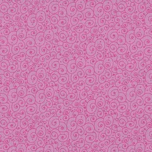 May include: A pink background with a repeating pattern of pink swirls.