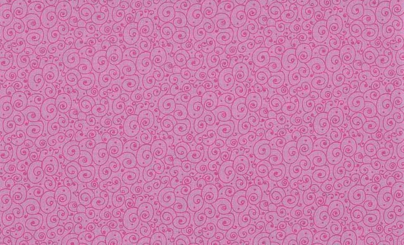 Curly lines / Curly scroll pink / Makower owls / patchwork quilting / fat quarter image 1