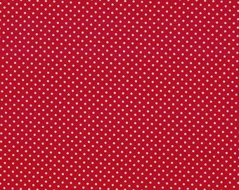 Red with white dots fabric / Makower / 830 R / patchwork quilting fat quarter