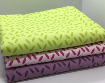 Petals / Blossom by Melanie Vincent / patchwork quilting fabric / pink green purple / flower petals / half a metre