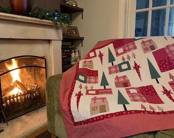 Christmas patchwork quilt finished quilt