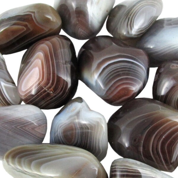 15% OFF - Botswana Agate, Large, Terrarium Supply, Tumbled Gemstones