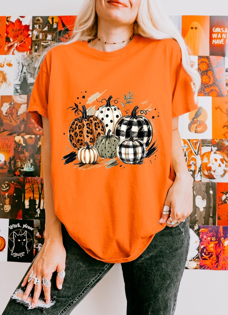 Pumpkin Harvest Season Tee, Autumn Graphic Shirt, Fall Pumpkin Lover T-Shirt, Rustic Fall Gift