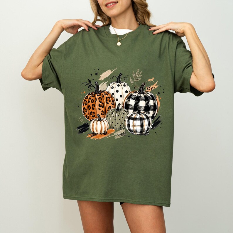 Pumpkin Harvest Season Tee, Autumn Graphic Shirt, Fall Pumpkin Lover T-Shirt, Rustic Fall Gift