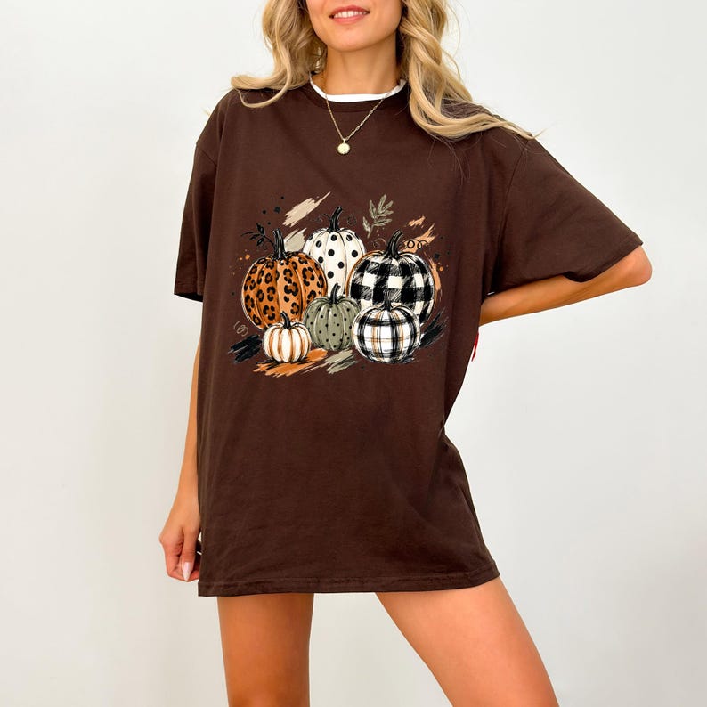 Pumpkin Harvest Season Tee, Autumn Graphic Shirt, Fall Pumpkin Lover T-Shirt, Rustic Fall Gift