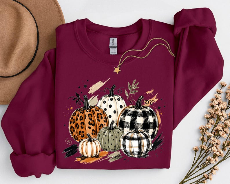 Pumpkin Harvest Season Tee, Autumn Graphic Shirt, Fall Pumpkin Lover T-Shirt, Rustic Fall Gift