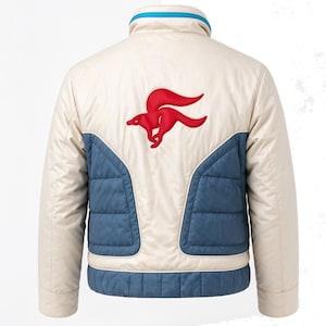 Star Fox McCloud Cosplay Jacket | Cream Blue Gamer Bomber Flight Costume