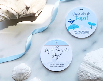 Whale Baby Shower Tags, Nautical, Beach, Ocean, Personalized Gift Tags, Party Favors, Baby Shower Favor, Champagne Tags, Gift Tags,Party Tag