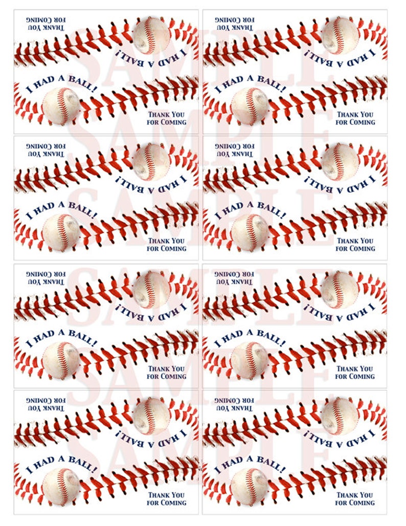 Baseball Party Favors Baseball Treat Bag Label Baseball Etsy