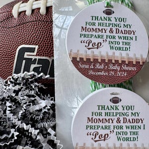 Football Baby Shower, Popcorn Tags, Touchdown Party Tags, Sports Baby Shower, Popcorn Favor Tag, American Football Gift Tags, Football Party