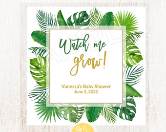 Watch Me Grow Baby Shower Favor Tags, Succulent Tags, Boho Baby Shower, Cactus Baby Shower Favor Tags,