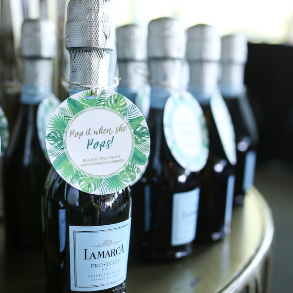 champagne baby shower tags