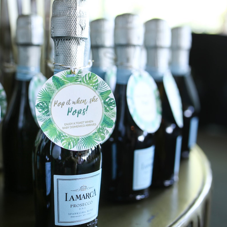 Tropical Leaves Baby Shower Favors Pop It When She Pops Etsy