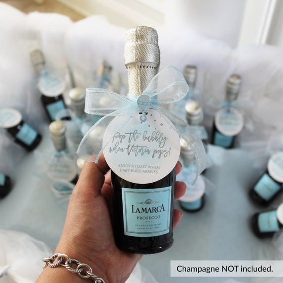 champagne baby shower favor tags