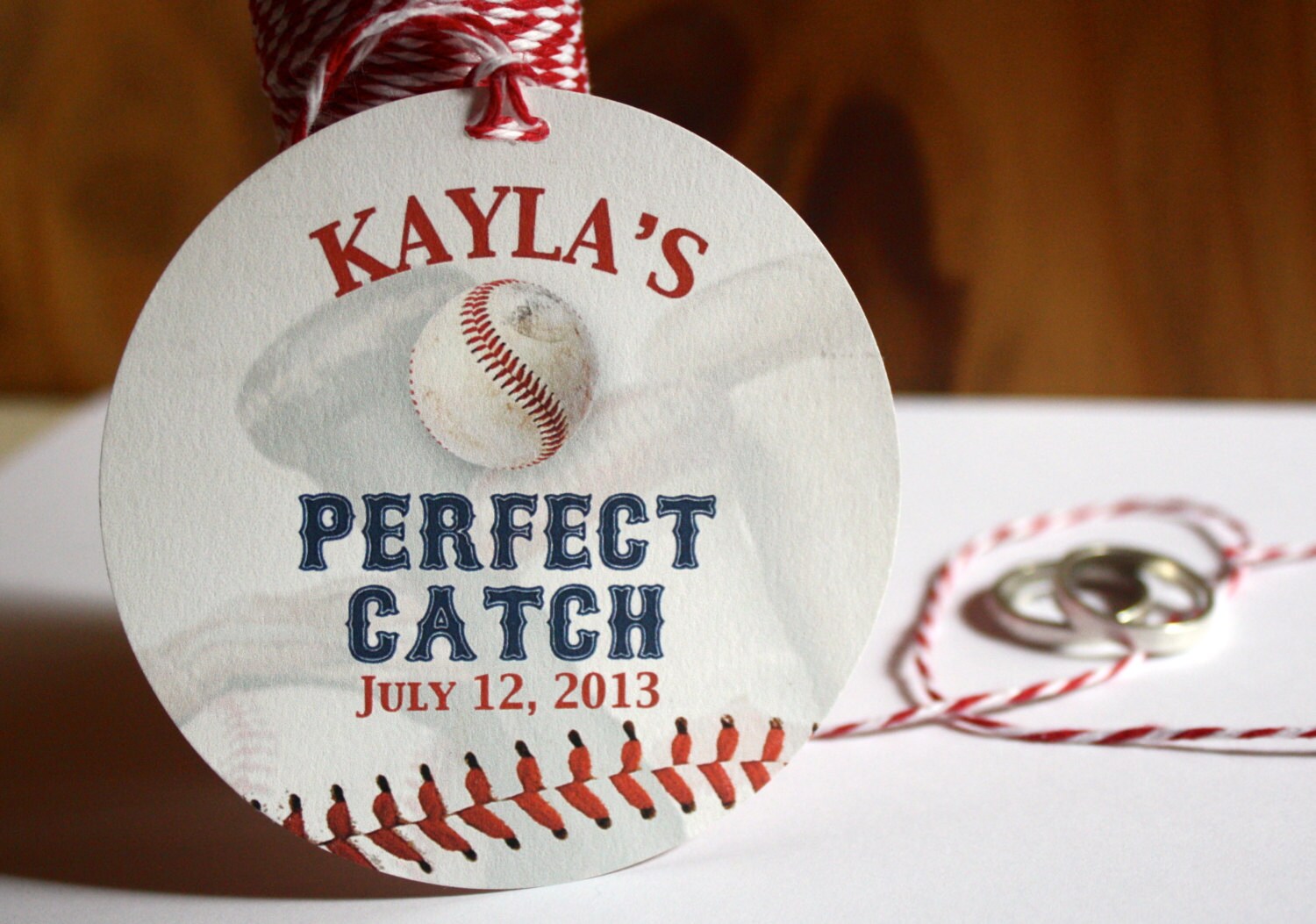 24 BASEBALL GIFT TAGS party favors custom text 3 inch Etsy